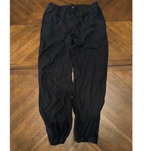 Lululemon Black Track Pants‎ Joggers Athletic Zip Ankle Size 6 |W1